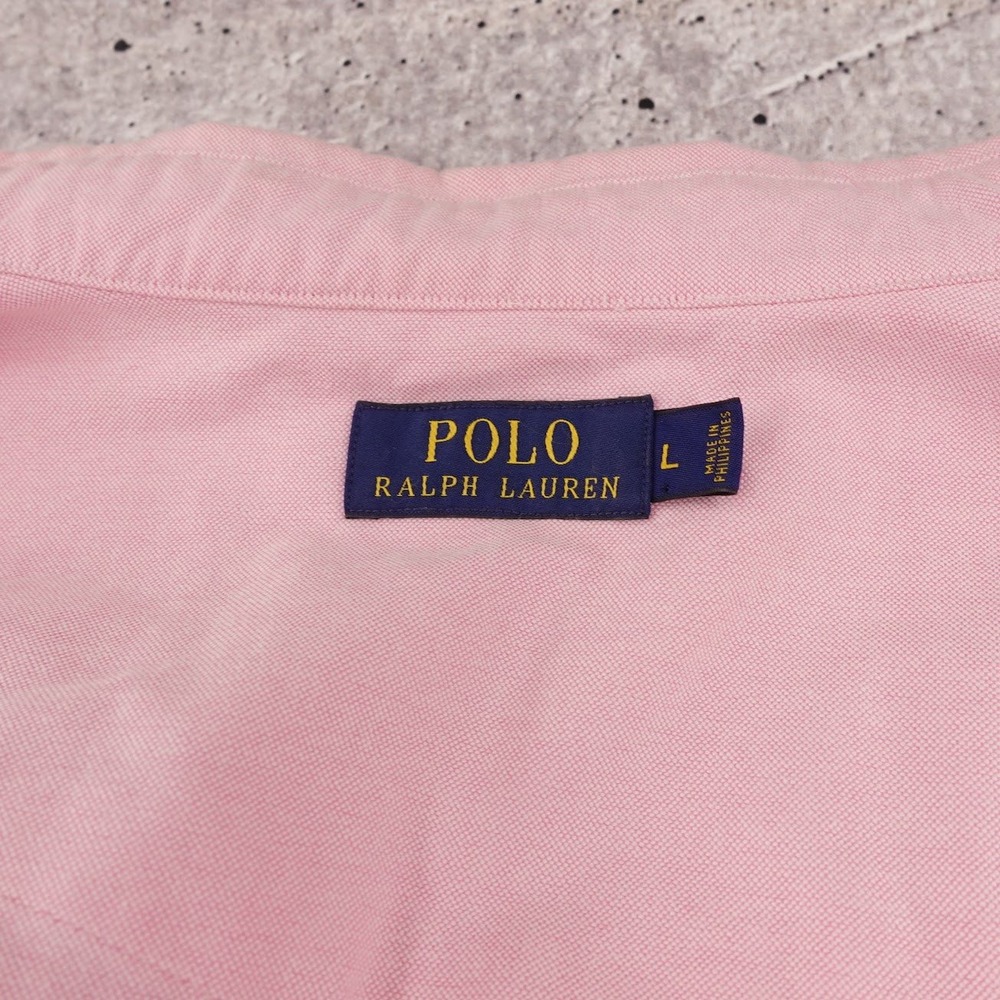 Polo Ralph Lauren Mens Pink Cotton Oxford Western Pearl Snap Front Shirt Large - Picture 5 of 12